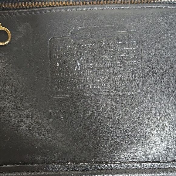 Coach Vintage 90s Black Leather Drawstring Backpack - Picture 7 of 10